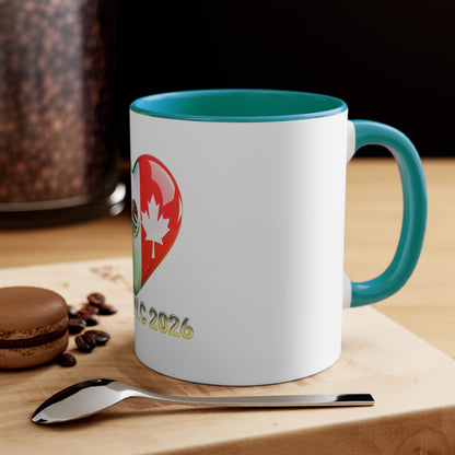 United W.C 2026 Heart Flag Accent Mug — USA Mexico Canada World Cup Souvenir