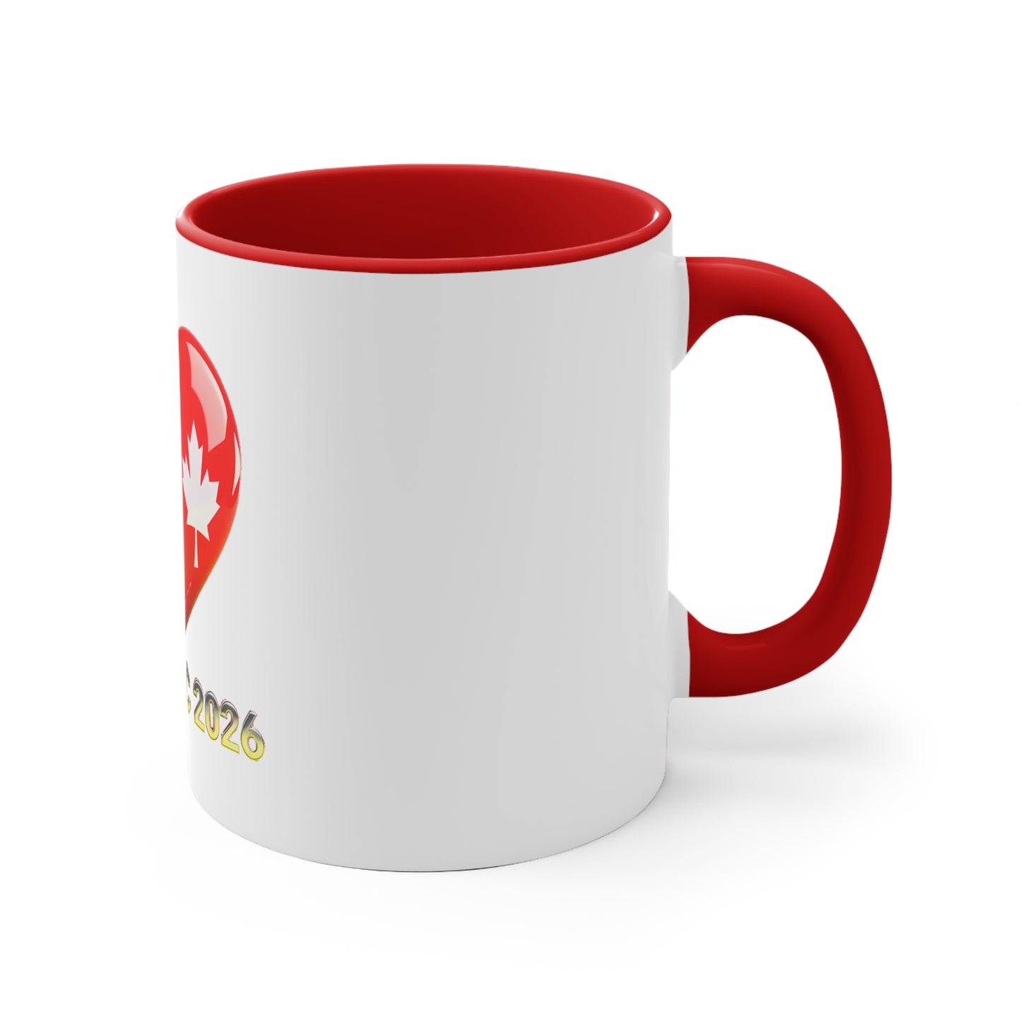 United W.C 2026 Heart Flag Accent Mug — USA Mexico Canada World Cup Souvenir