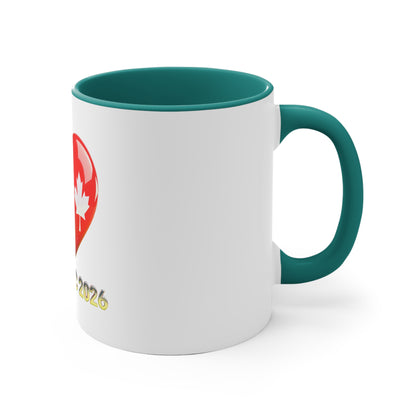 United W.C 2026 Heart Flag Accent Mug — USA Mexico Canada World Cup Souvenir
