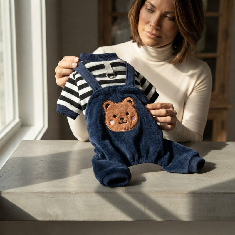 Warm Fleece Puppy Jumpsuit